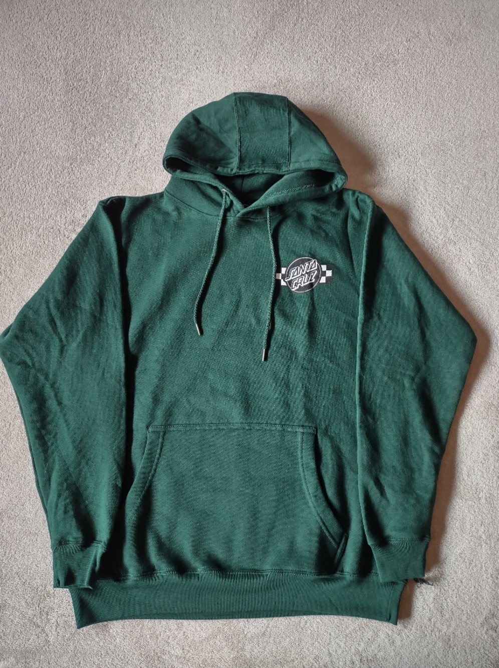Santa Cruz Hoodie – Green Classic Logo Pullover Sweatshirt Size M